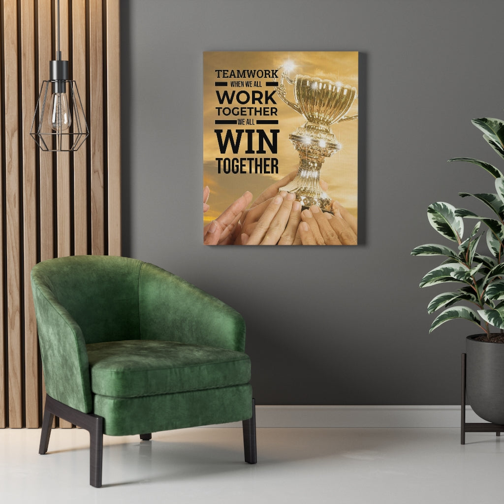 Work Together Win Together Motivational Verse Inspiring Wall Art - Express Your Love Gifts