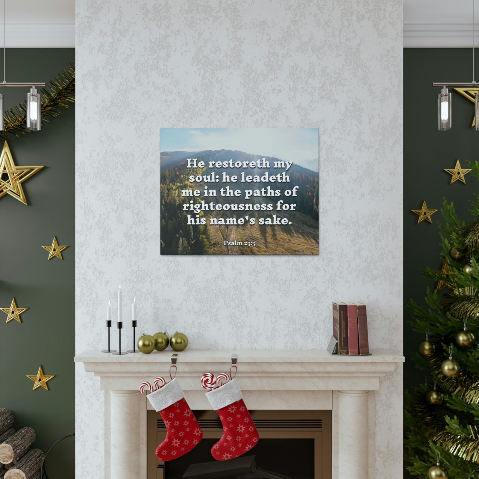 Scripture Walls Paths Of Righteousness Psalm 23:3 Christian Wall Art Bible Verse Print Ready to Hang-Express Your Love Gifts