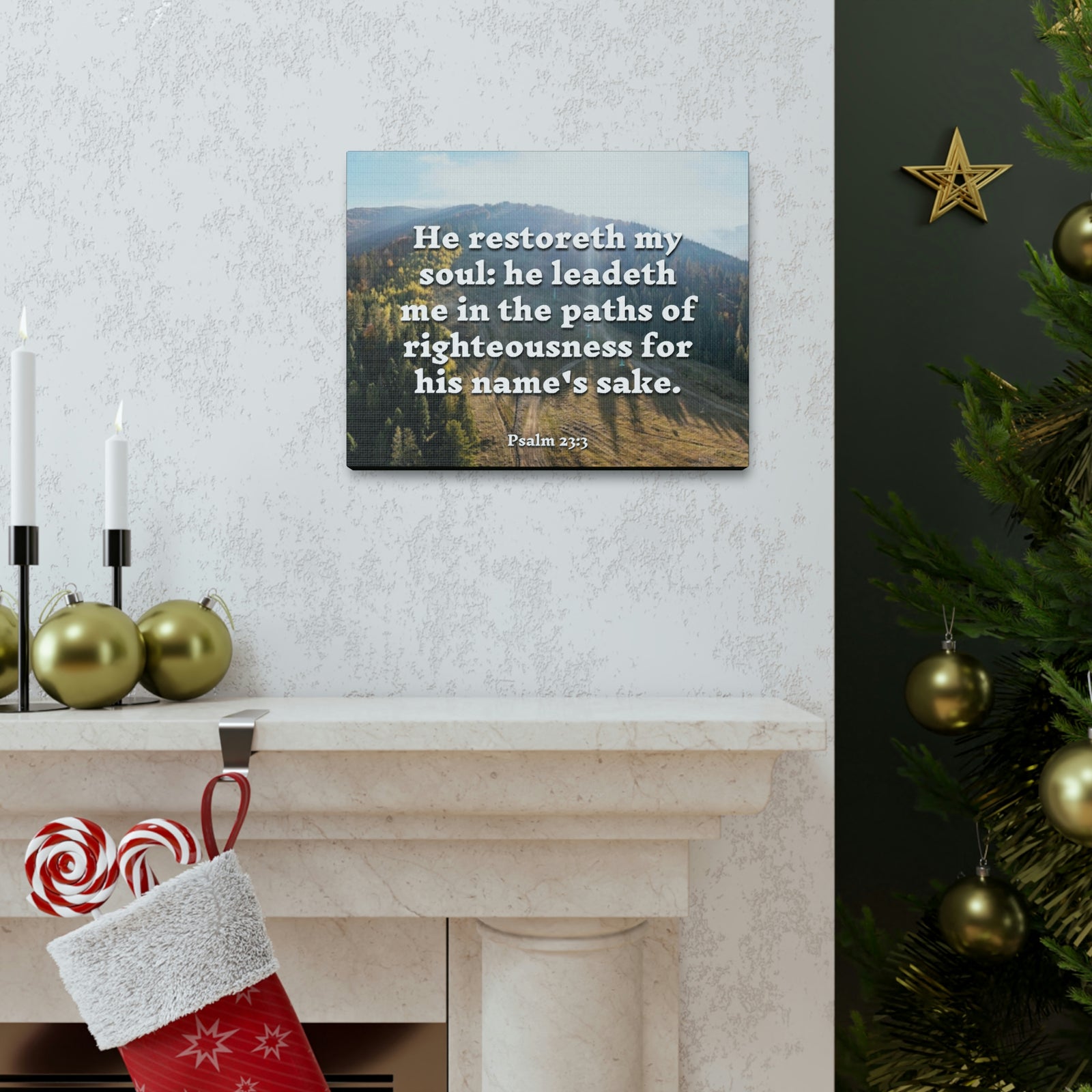 Scripture Walls Paths Of Righteousness Psalm 23:3 Christian Wall Art Bible Verse Print Ready to Hang-Express Your Love Gifts