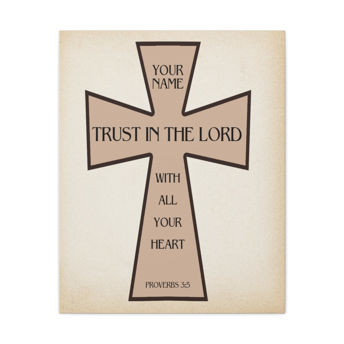 Scripture Walls Personalized Trust in The Lord Proverbs 3:5 Cross Christian Wall Art Bible Verse Print Ready to Hang Unframed-Express Your Love Gifts