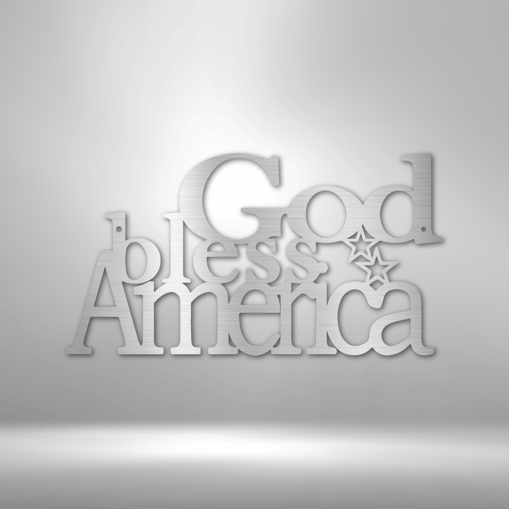 Scripture Walls God Bless America Steel Sign Steel Art Wall Metal Decor-Express Your Love Gifts