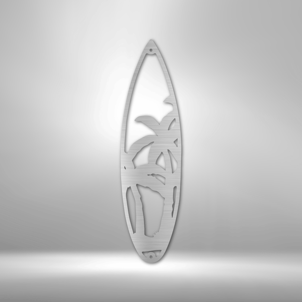Surf Board Palm Trees Steel Sign Steel Art Wall Metal Decor-Express Your Love Gifts