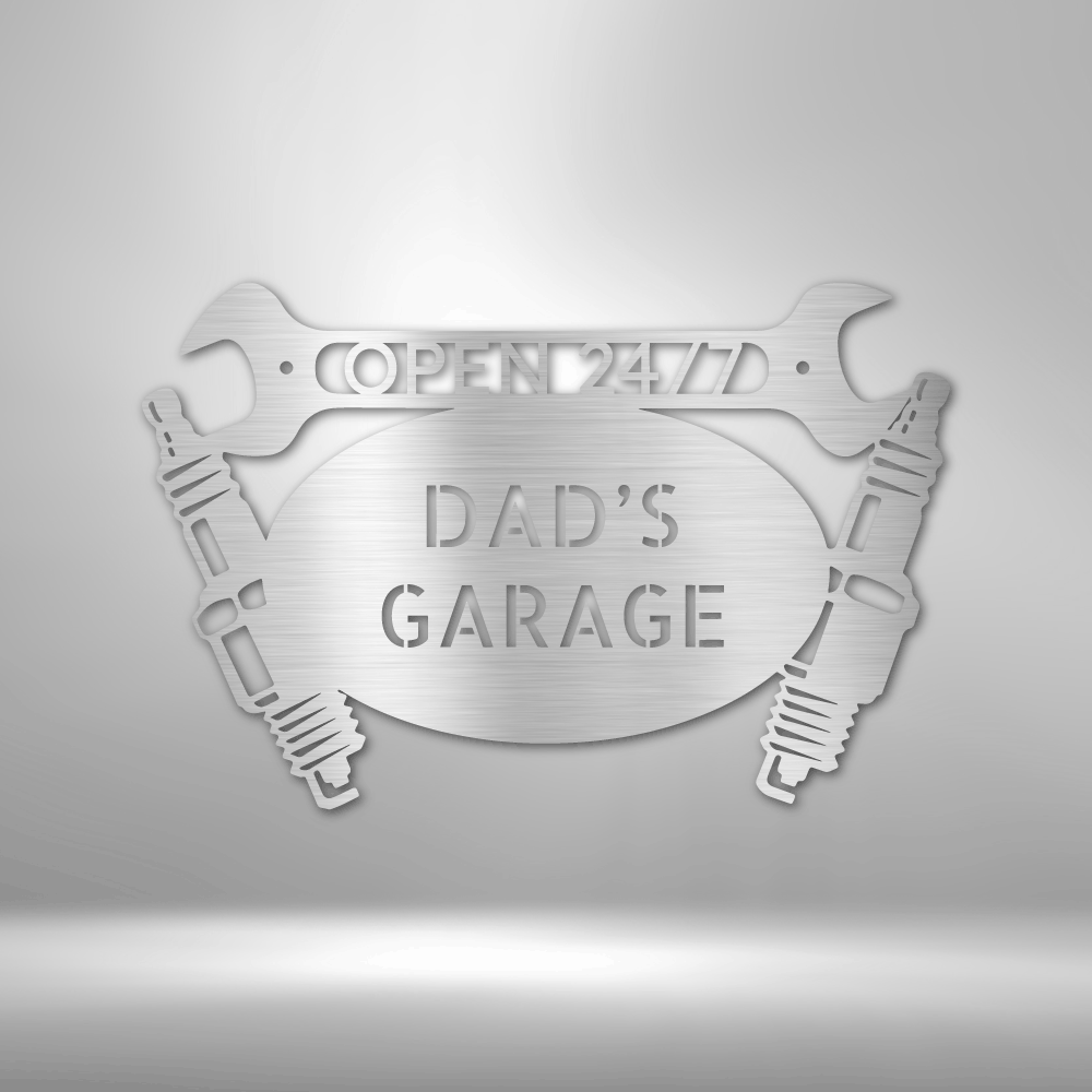 Personalized Dad's Garage Monogram Steel Sign Steel Art Wall Metal Decor-Express Your Love Gifts