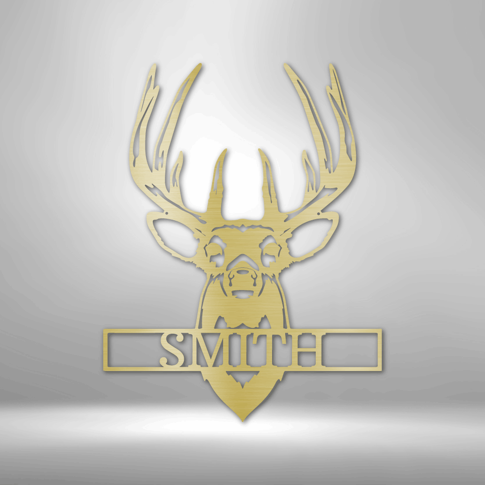 Personalized Buck Mount Monogram Steel Sign Steel Art Wall Metal Decor-Express Your Love Gifts