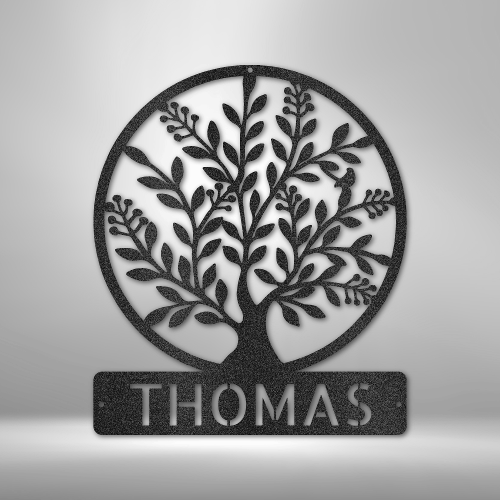 Personalized Simple Tree Monogram Steel Sign Steel Art Wall Metal Decor-Express Your Love Gifts