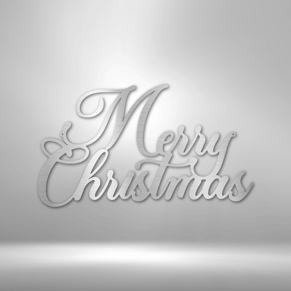 Merry Christmas Script Steel Sign Steel Art Wall Metal Decor-Express Your Love Gifts