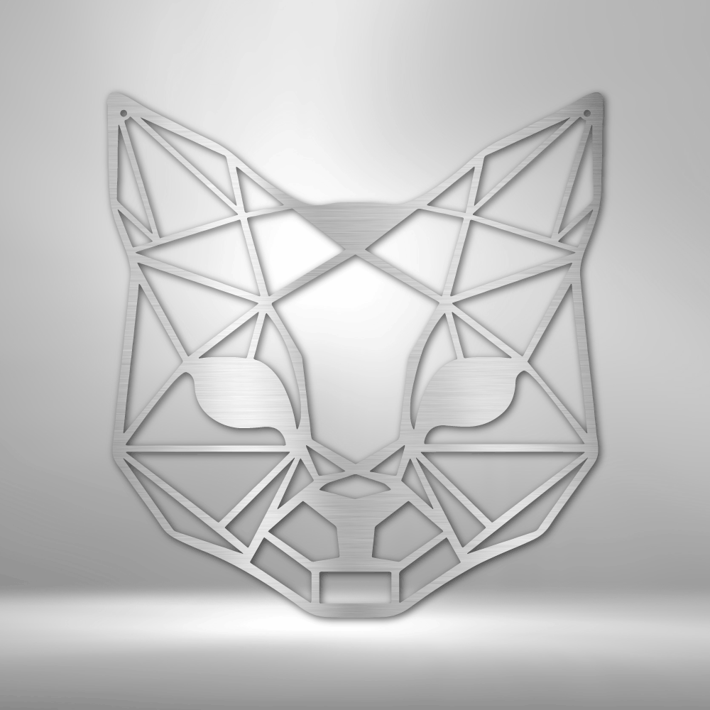 Geometric Cat Steel Sign Steel Art Wall Metal Decor-Express Your Love Gifts