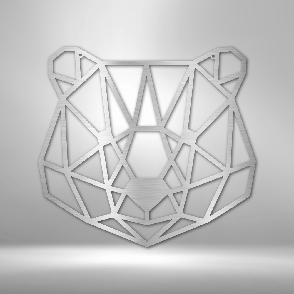 Geometric Bear Steel Sign Steel Art Wall Metal Decor-Express Your Love Gifts