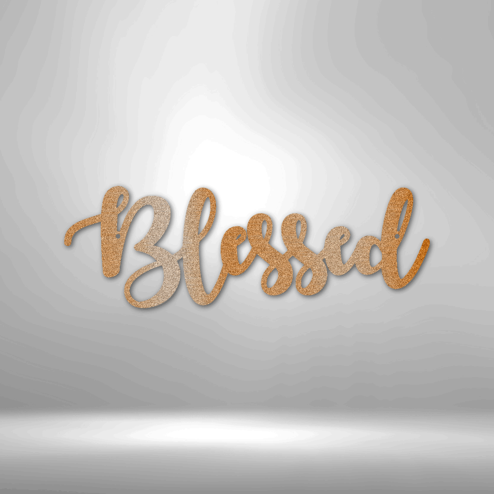 Scripture Walls Blessed Script Steel Sign Steel Art Wall Metal Decor-Express Your Love Gifts