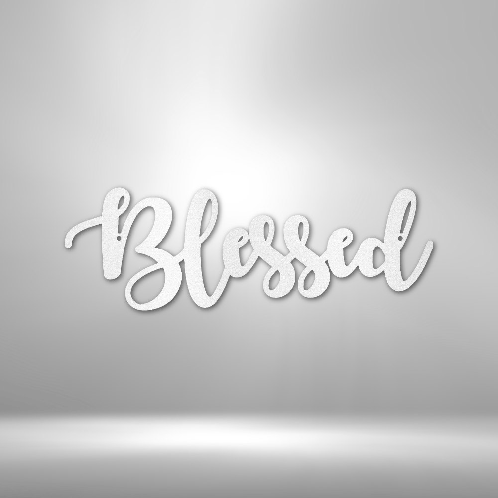 Scripture Walls Blessed Script Steel Sign Steel Art Wall Metal Decor-Express Your Love Gifts