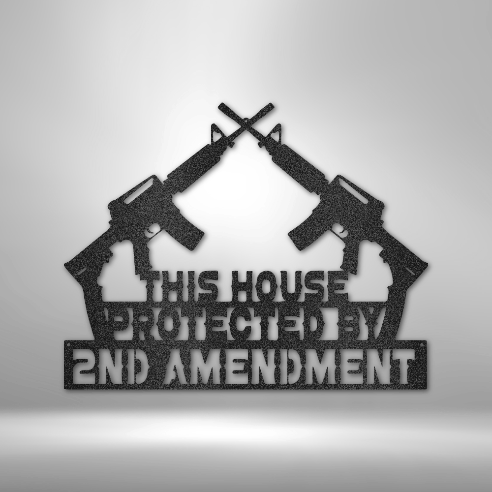 Protected by 2A Steel Sign Steel Art Wall Metal Decor-Express Your Love Gifts