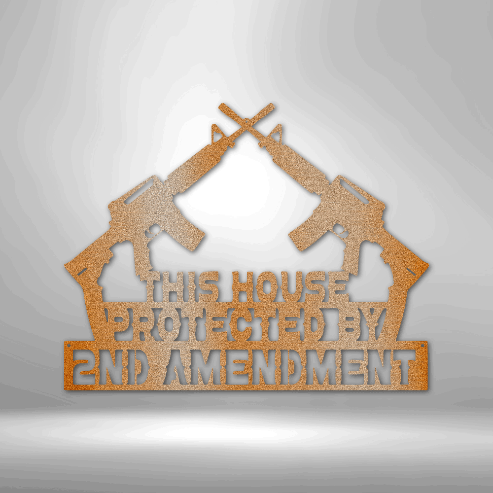Protected by 2A Steel Sign Steel Art Wall Metal Decor-Express Your Love Gifts