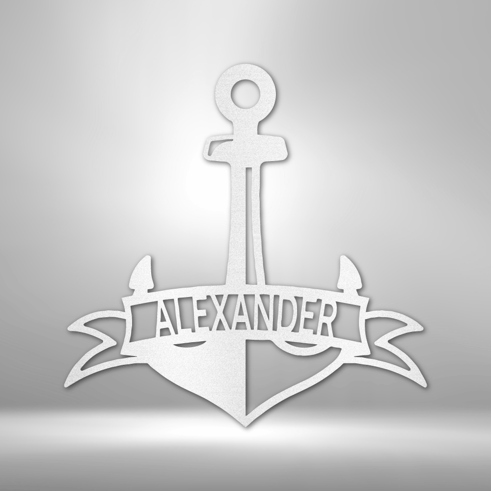 Personalized Fancy Anchor Banner Steel Sign Steel Art Wall Metal Decor-Express Your Love Gifts