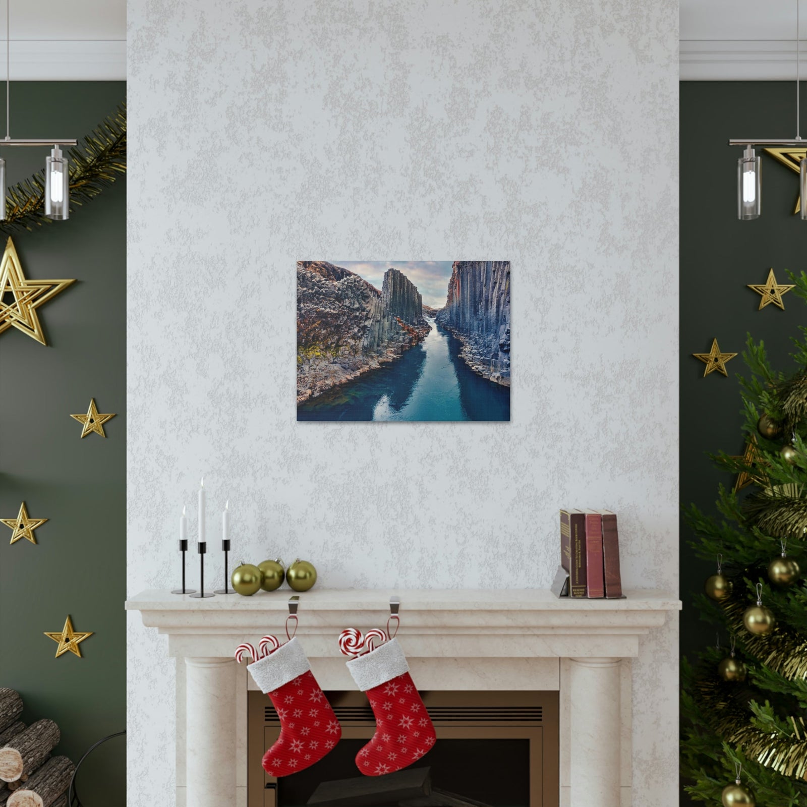 Amazing Morning in a Canyon Scene Beautiful Breathtaking and Spectacular Beauty Nature Scene Great Summer in a Canyon and River Wall Art Ready to Hang Unframed-Express Your Love Gifts