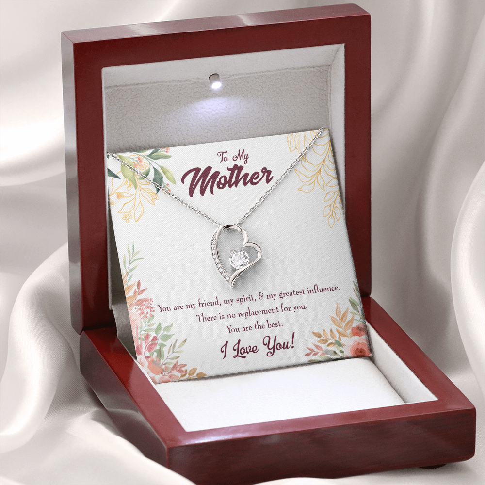 Mom I Love You Forever Love Necklace Cz Heart Pendant Stainless Steel or 18k Gold-Express Your Love Gifts