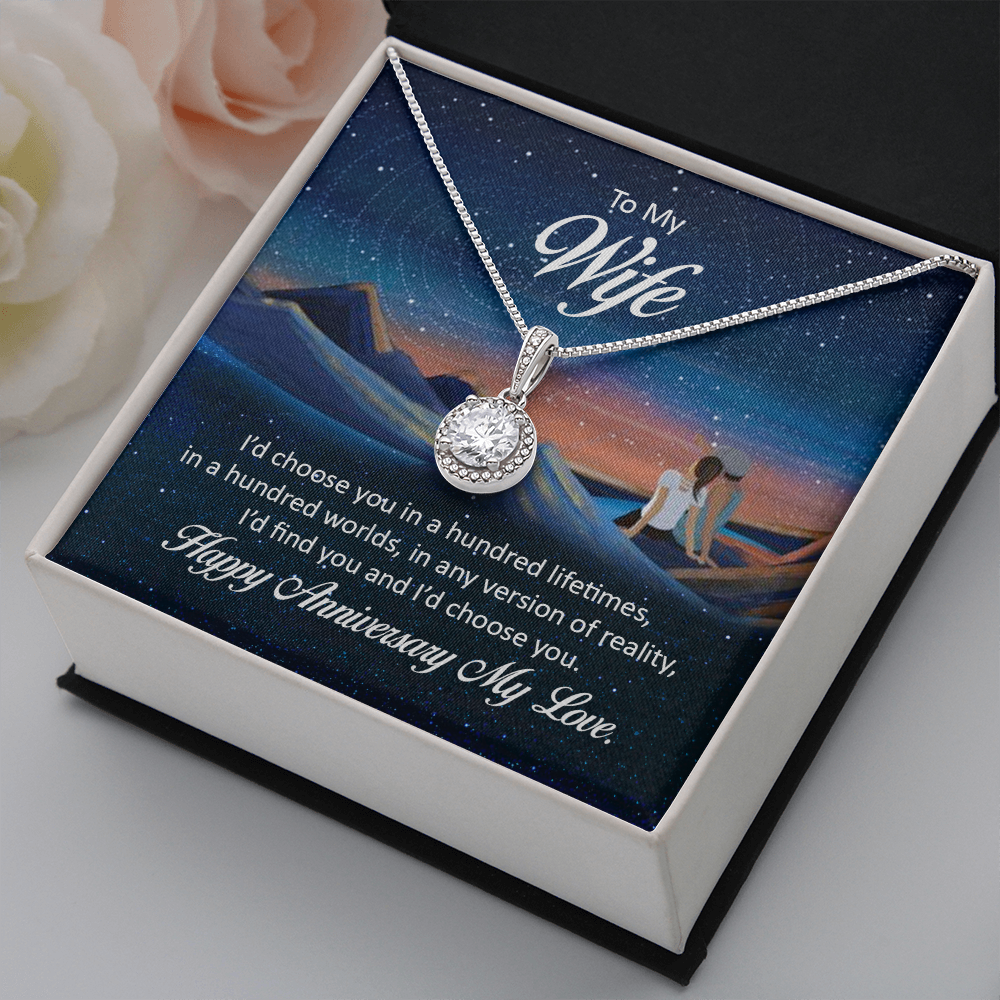 To My Wife I'd Choose You in a Hundred Lifetimes Eternal Union Necklace-Express Your Love Gifts
