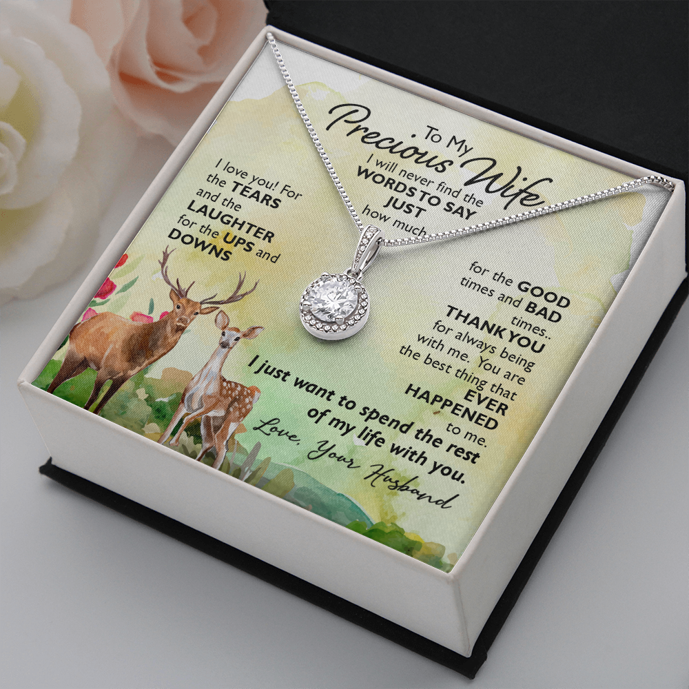 To My Precious Wife I Will Never Find the Words Eternal Union Necklace-Express Your Love Gifts