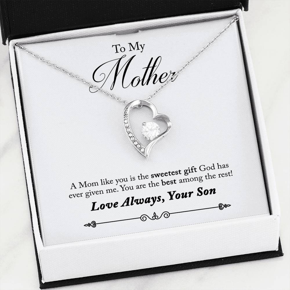 Mother Necklace You Are The Sweetest Gift Forever Pendant Necklace Message Card-Express Your Love Gifts