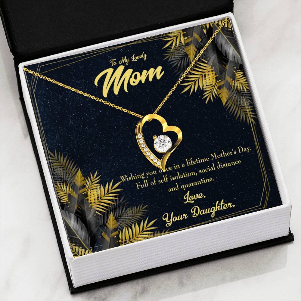 To Mom Covid Mothers Day from Daughter Forever Love Necklace Message Card Stainless Steel or 18k Gold-Express Your Love Gifts