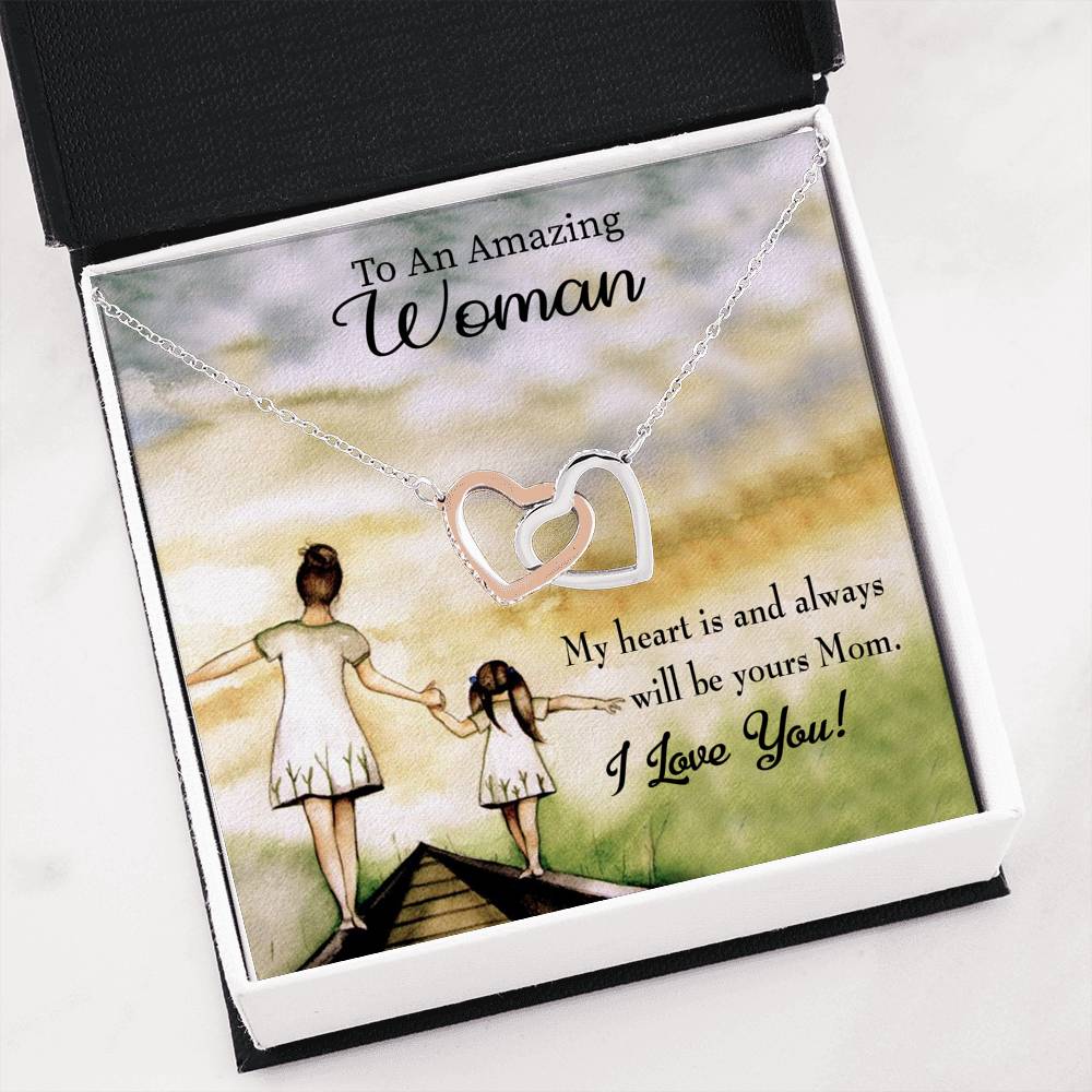 Mother Necklace My Heart Is Always Yours Inseparable Love Pendant Keepsake Card-Express Your Love Gifts
