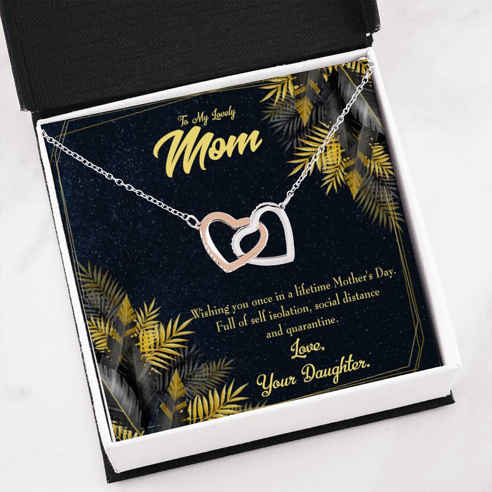 Mother's Day Daughter To Mom Inseparable Love Pendant 18k Rose Gold Finish 16” Mom Necklace-Express Your Love Gifts