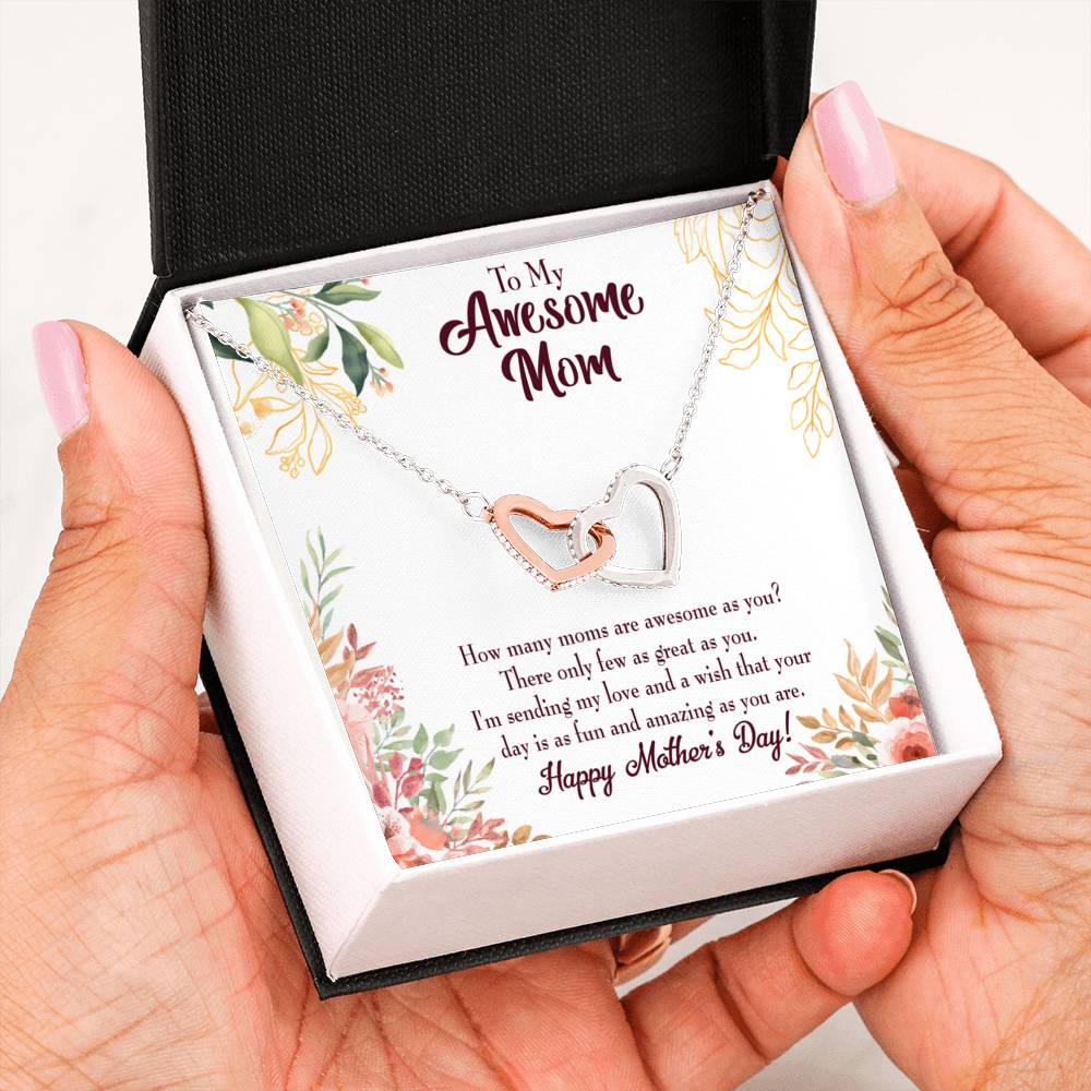Mother's Day Mother Necklace Awesome Mom Inseparable Love Pendant Keepsake Card-Express Your Love Gifts