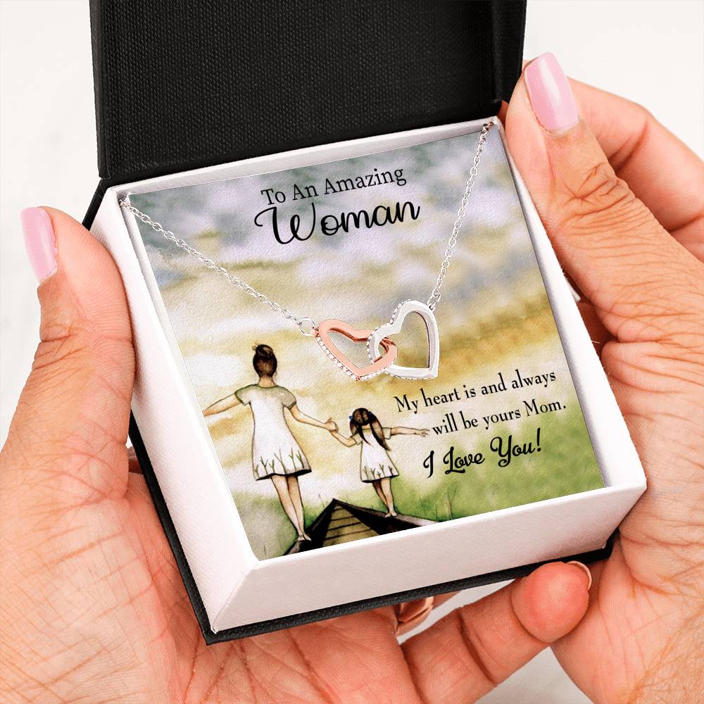 Mother Necklace My Heart Is Always Yours Inseparable Love Pendant Keepsake Card-Express Your Love Gifts
