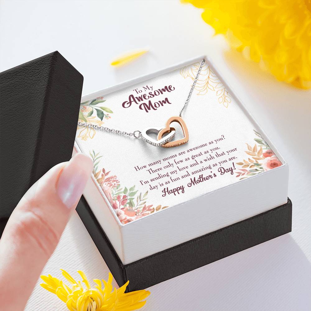 Mother's Day Mother Necklace Awesome Mom Inseparable Love Pendant Keepsake Card-Express Your Love Gifts