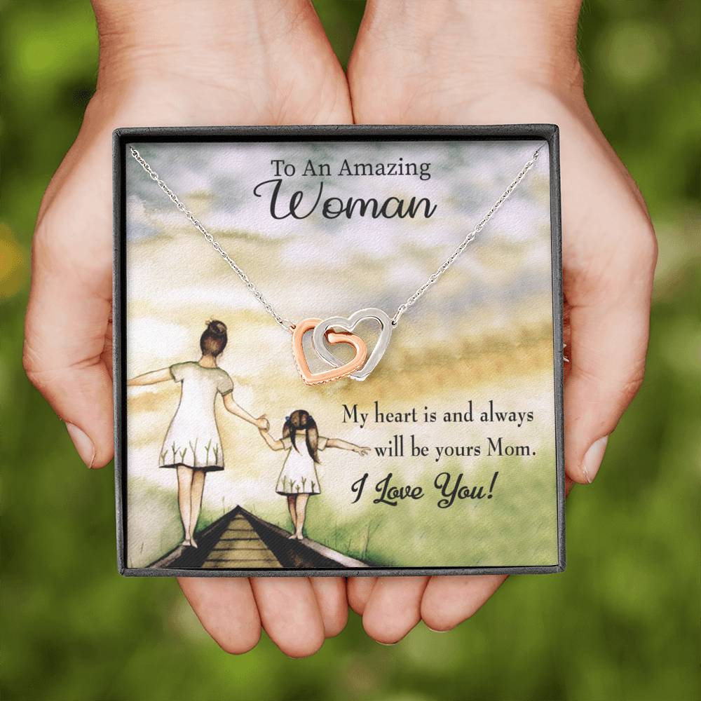 Mother Necklace My Heart Is Always Yours Inseparable Love Pendant Keepsake Card-Express Your Love Gifts