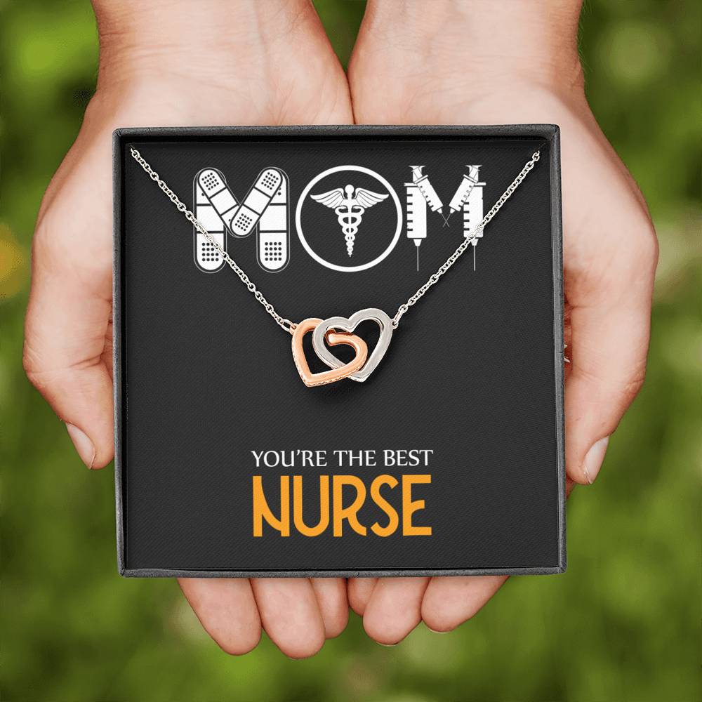 Mom Nurse Gift You Are The Best Inseparable Love Pendant 18k Rose Gold Finish 16” Mom Necklace-Express Your Love Gifts