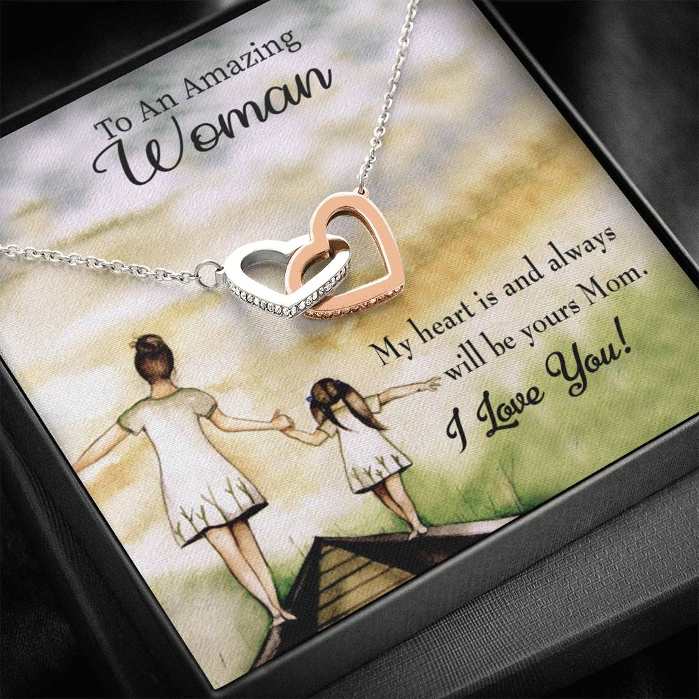 Mother Necklace My Heart Is Always Yours Inseparable Love Pendant Keepsake Card-Express Your Love Gifts
