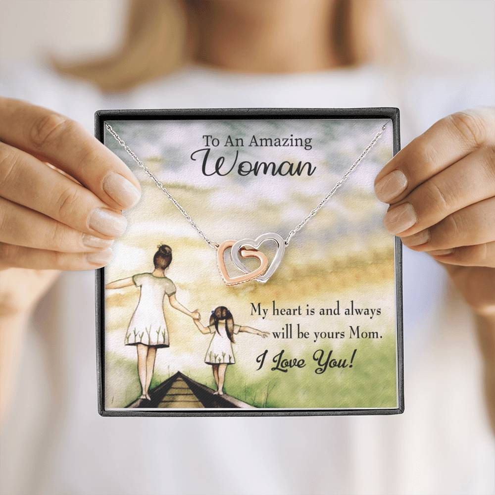 Mother Necklace My Heart Is Always Yours Inseparable Love Pendant Keepsake Card-Express Your Love Gifts