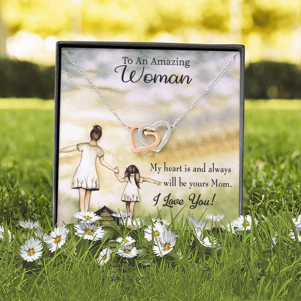 Mother Necklace My Heart Is Always Yours Inseparable Love Pendant Keepsake Card-Express Your Love Gifts