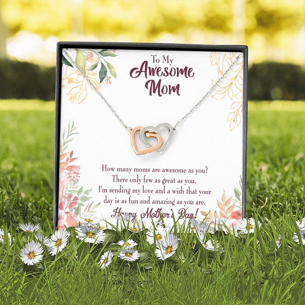 Mother's Day Mother Necklace Awesome Mom Inseparable Love Pendant Keepsake Card-Express Your Love Gifts