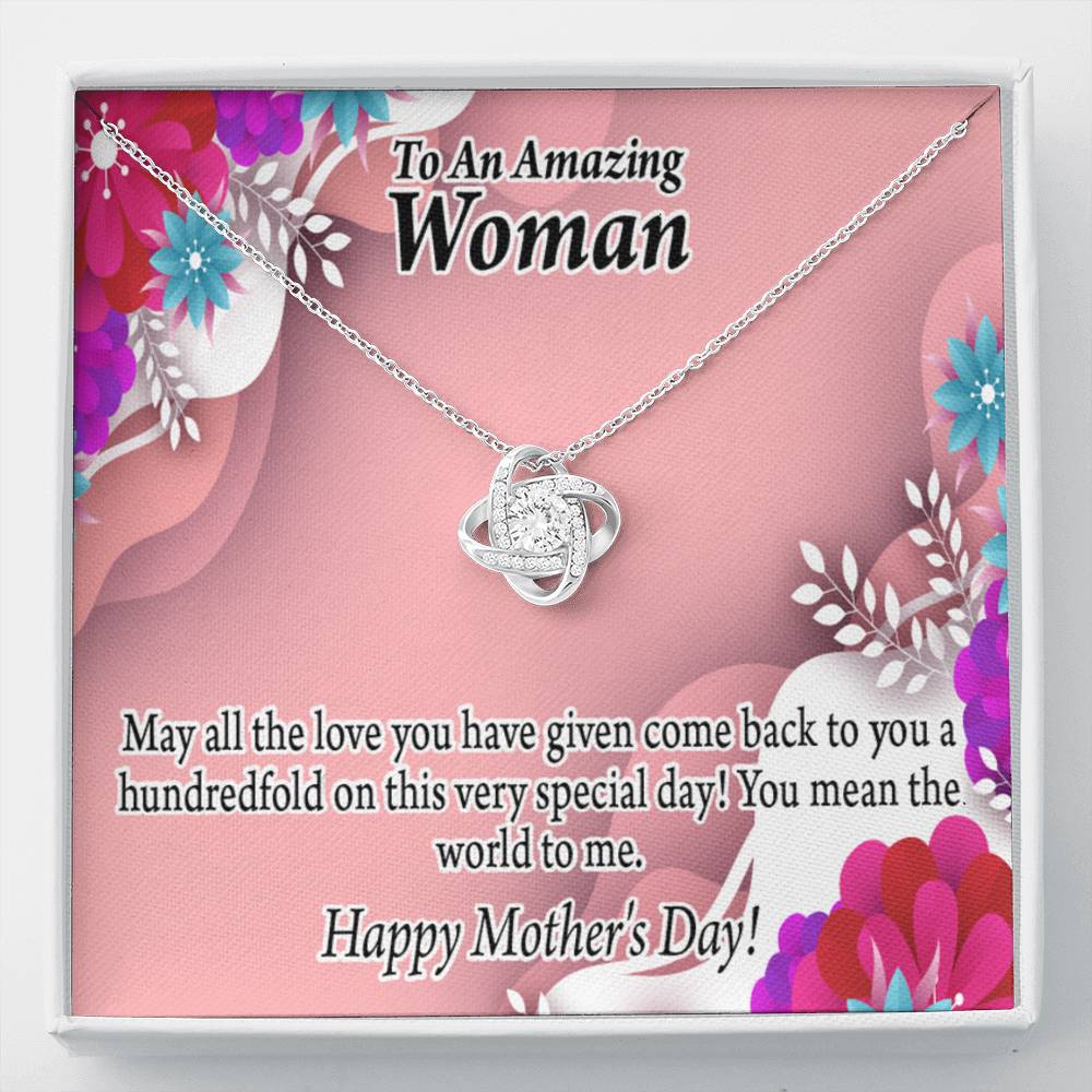 Happy Mother'S Day You Mean The World To Me Love Knot Message Card From Son Daughter Gift Anniversary Birthday Graduation Mothers Day-Express Your Love Gifts