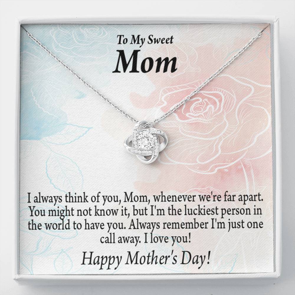 Thinking Of You Happy Mother'S Day Love Knot Message Card From Son Daughter-Express Your Love Gifts