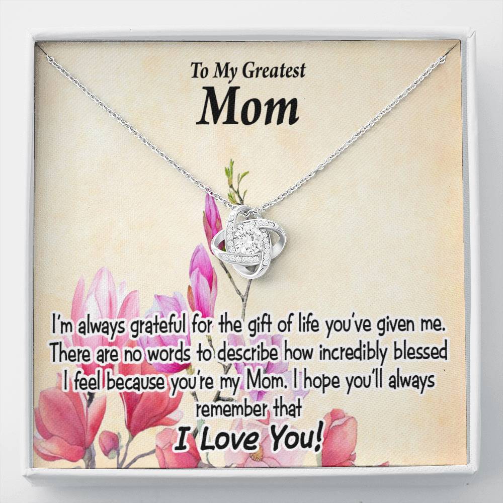 To Mom Incredibly Blessed Love Knot Message Card From Son Daughter Gift Anniversary Birthday Graduation Mothers Day-Express Your Love Gifts