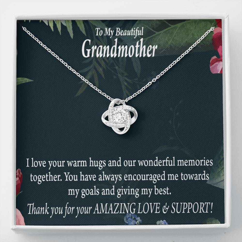 Grandmother Necklace Mothers Day From Grandson Love Knot Message Card-Express Your Love Gifts