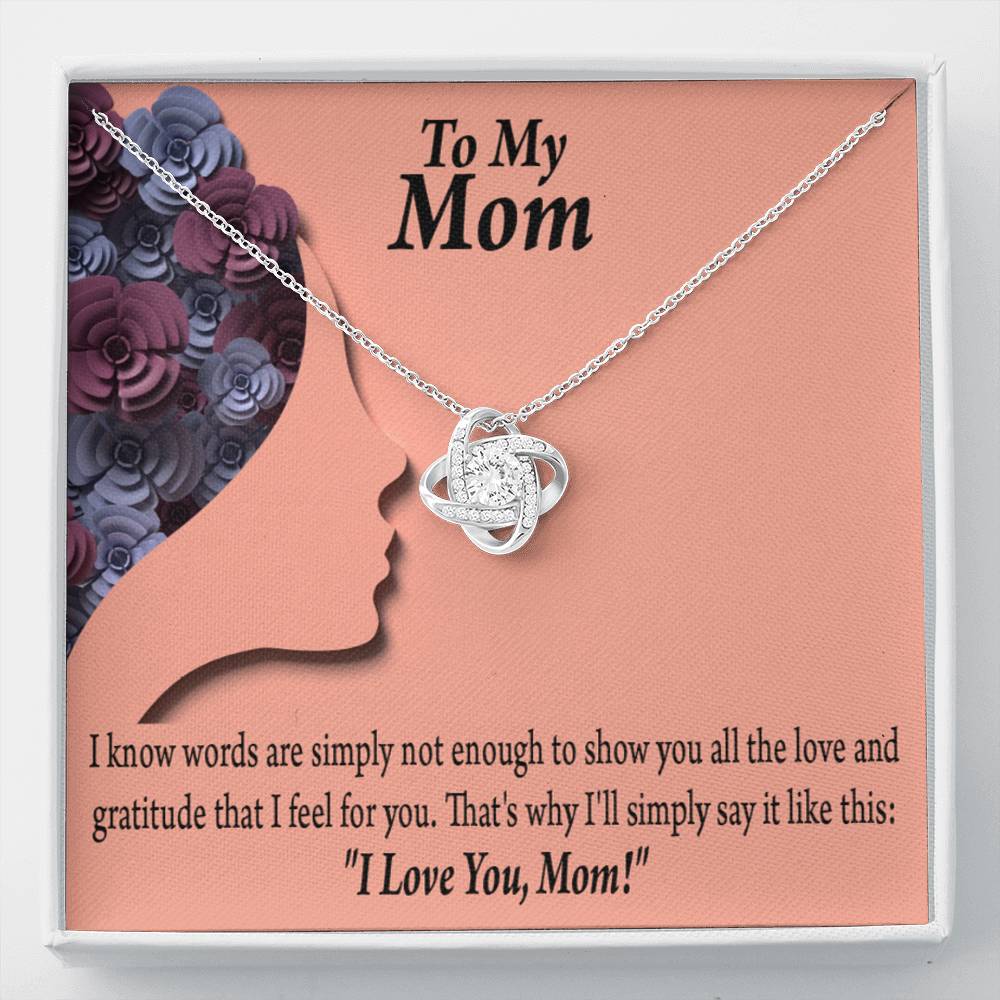 To Mom Words Are Not Enough Love Knot Message Card From Son Daughter Gift Anniversary Birthday Graduation Mothers Day-Express Your Love Gifts