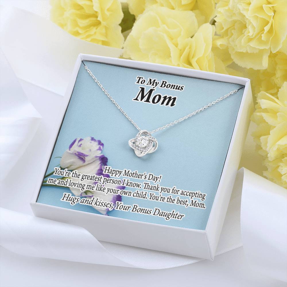 Bonus Mom Happy Mother'S Day Love Knot Necklace Pendant Message Card-Express Your Love Gifts