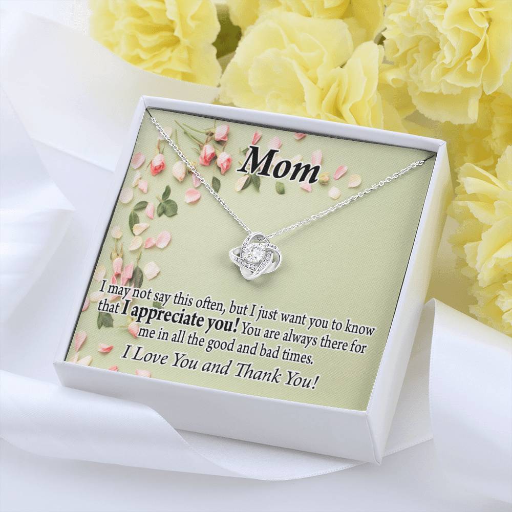 To Mom Appreciate You Love Knot Message Card From Son Daughter Gift Anniversary Birthday Graduation Mothers Day-Express Your Love Gifts
