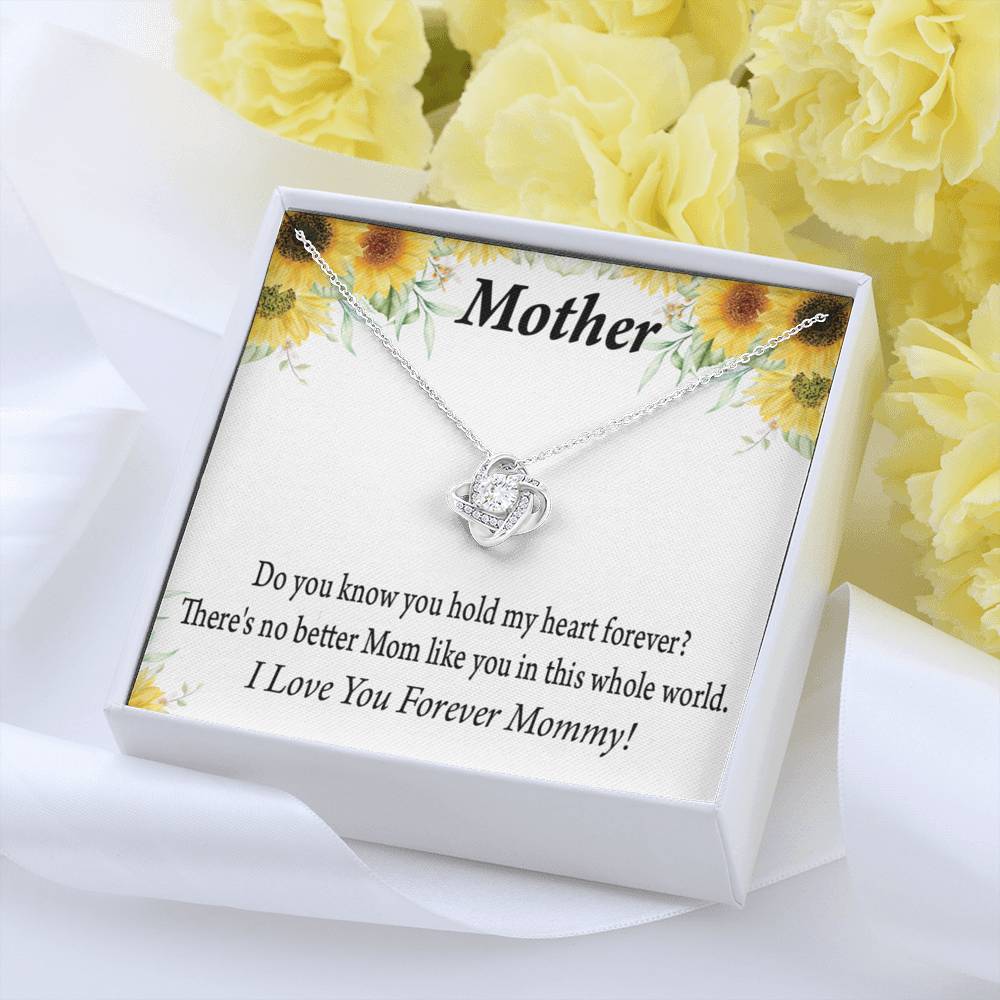 To Mom You Hold My Heart Love Knot Message Card From Son Daughter Gift Anniversary Birthday Graduation-Express Your Love Gifts