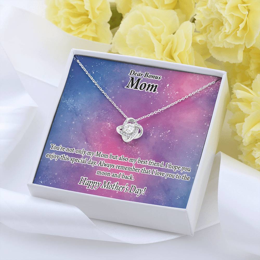 Bonus Mom Bestfriend Happy Mother'S Day Love Knot Message Card From Son Daughter Gift Anniversary Birthday Graduation Mothers Day-Express Your Love Gifts