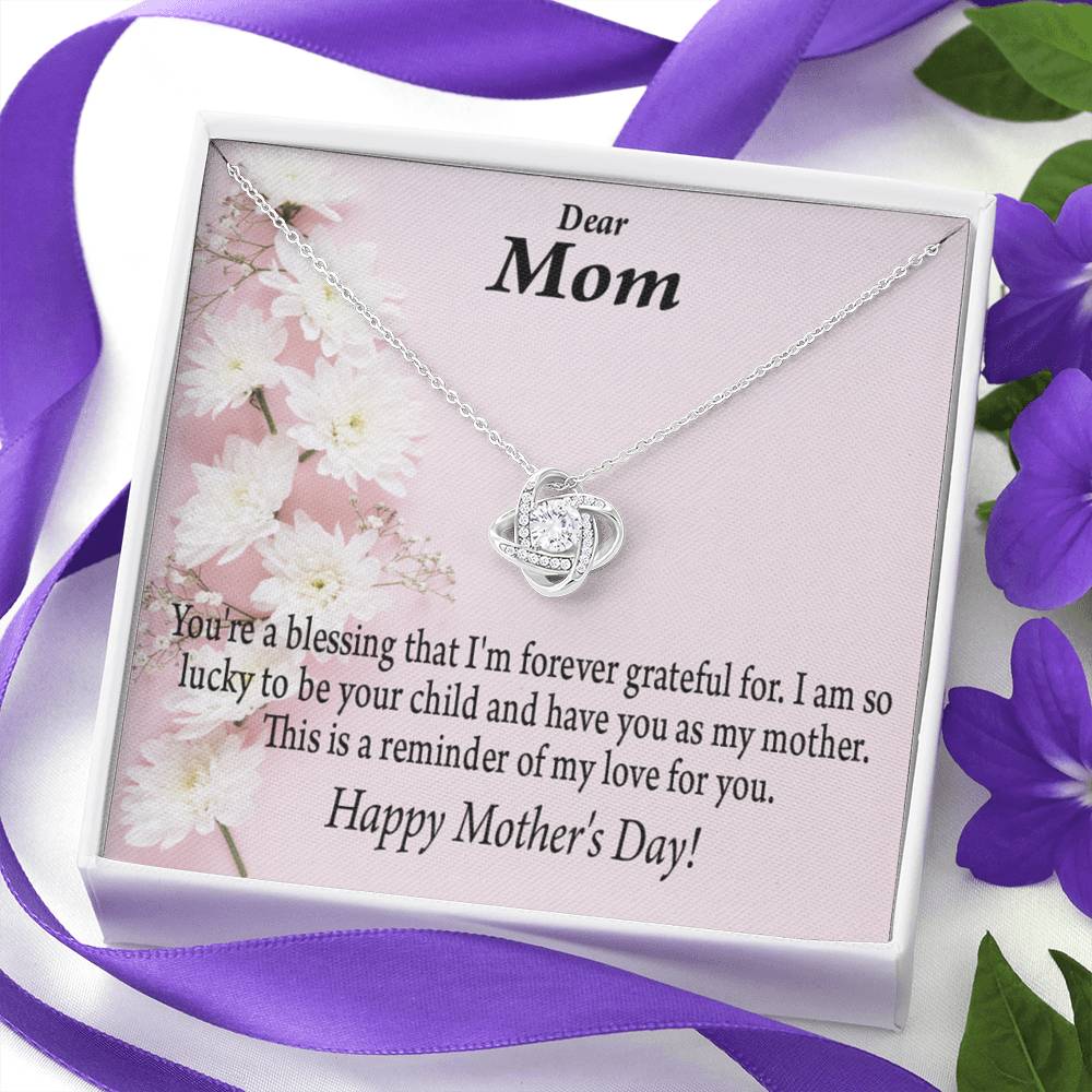 Forever Grateful Happy Mother'S Day Love Knot Message Card From Son Daughter Gift Anniversary Birthday Graduation Mothers Day-Express Your Love Gifts