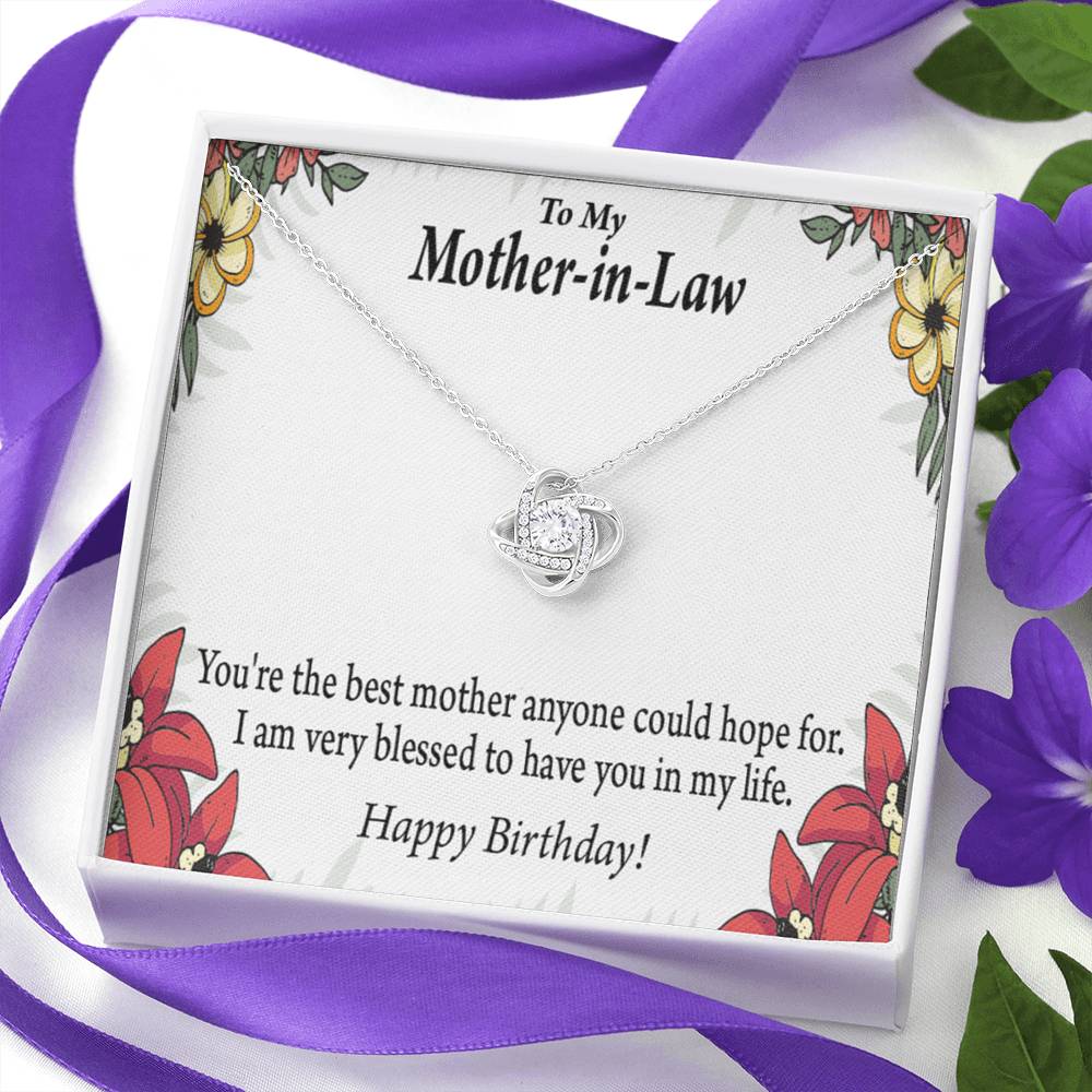 Happy Birthday Mother-In Law Love Knot Message Card From Son Daughter Gift Anniversary Birthday Graduation-Express Your Love Gifts