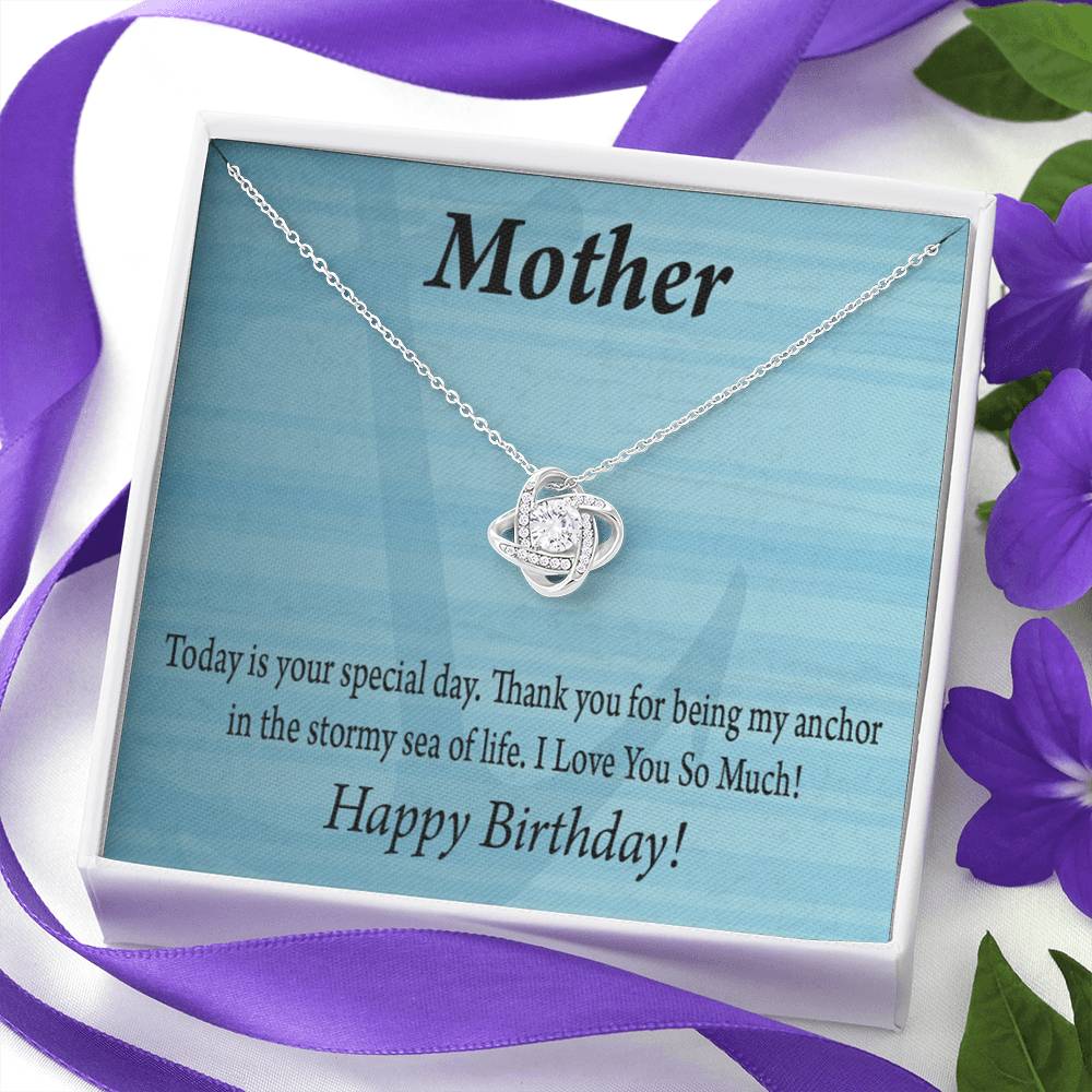 Happy Birthday Mom My Anchor Love Knot Message Card From Son Daughter Gift Anniversary Birthday Graduation-Express Your Love Gifts