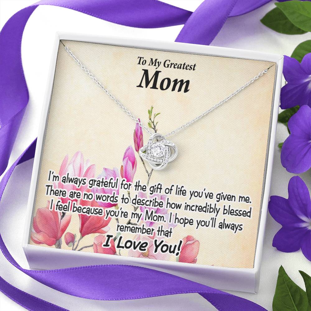 To Mom Incredibly Blessed Love Knot Message Card From Son Daughter Gift Anniversary Birthday Graduation Mothers Day-Express Your Love Gifts