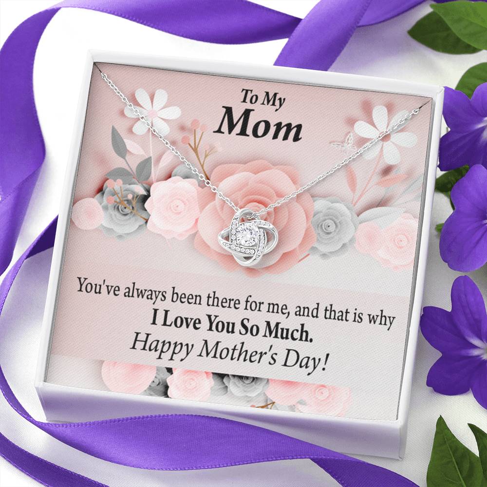 To Mom Always There For Me Mother'S Day Love Knot Message Card From Son Daughter Gift Anniversary Birthday Graduation Mothers Day-Express Your Love Gifts