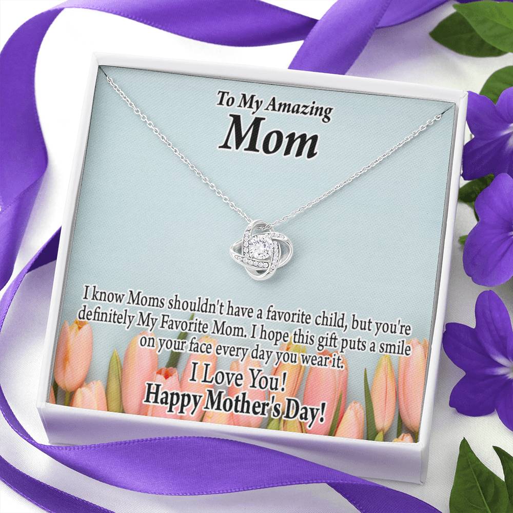 To Mom My Favorite Love Knot Message Card From Son Daughter Gift Anniversary Birthday Graduation Mothers Day-Express Your Love Gifts