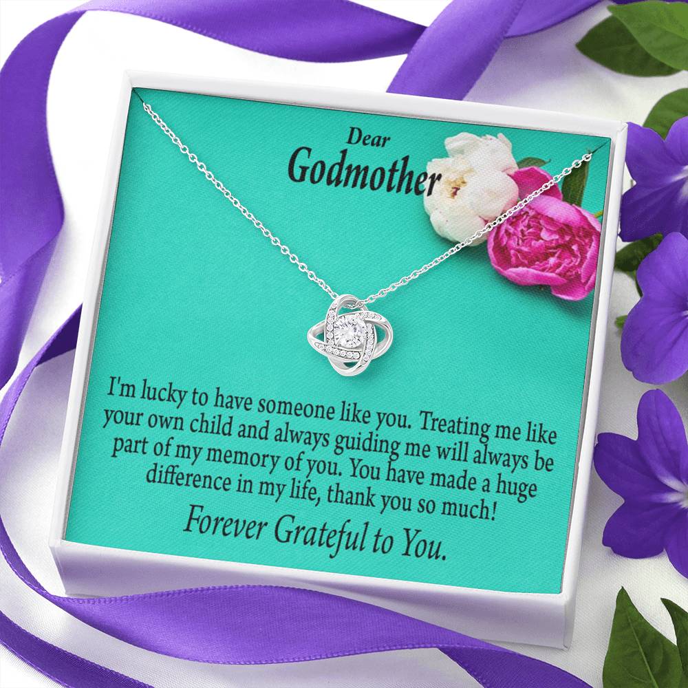 Godmother Necklace Not Everyone Has You Love Knot Message Card From Son Daughter Gift Anniversary Birthday Graduation-Express Your Love Gifts